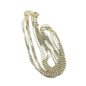 JOAN RIVERS Triple Strand Gold Tone Adjustable Layered Chain Beaded Necklace 60"